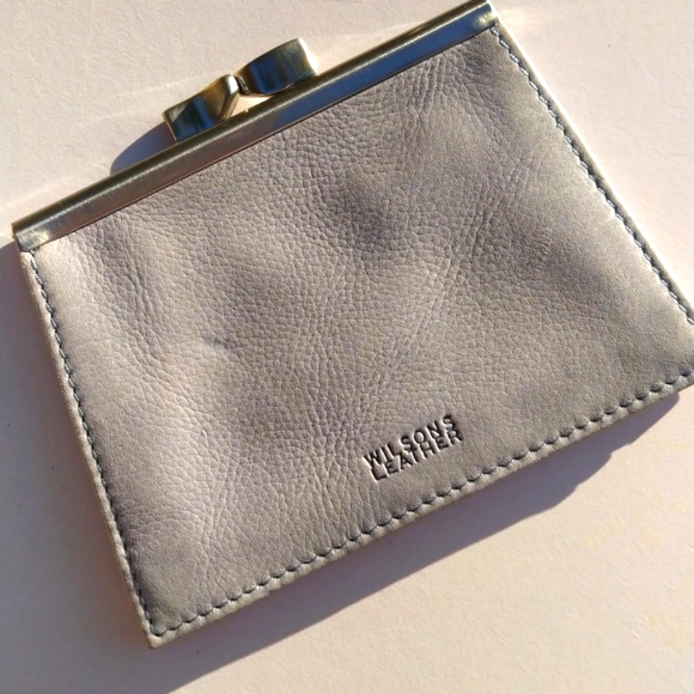 Genuine Leather mini kiss lock coin purse